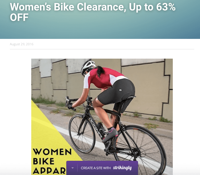 bike clearance sale on a Strikingly user's website bike clearance sale on a Strikingly user's website